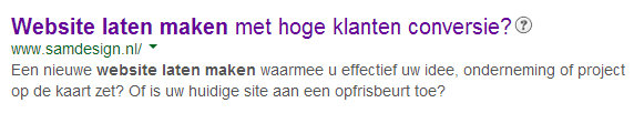 Meta Description SAM Design meta keywords en meta description