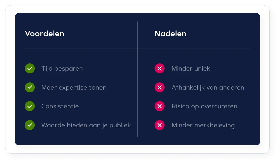 Content curatie - voordelen en nadelen