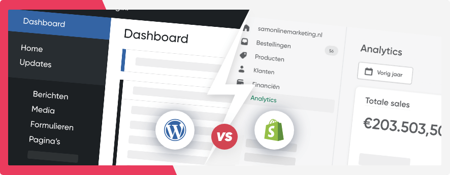 Blog individuele banner | Wordpress vs Shopify