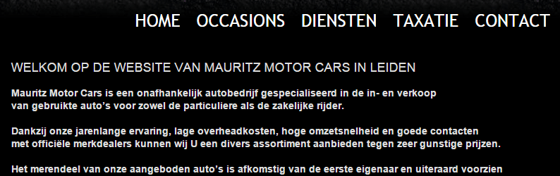 Schrijven in spreektaal - autobedrijf Mauritz Motorcars