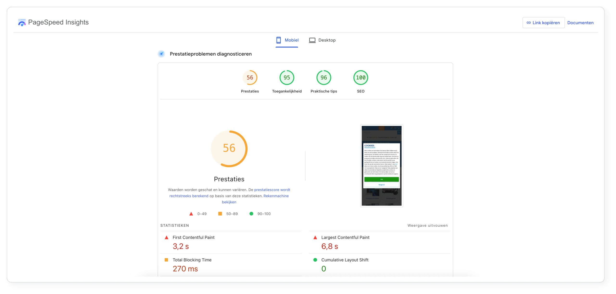 SEO voor beginners: Een simpele gids voor starters 4 Google Pagespeed Insights resultaten