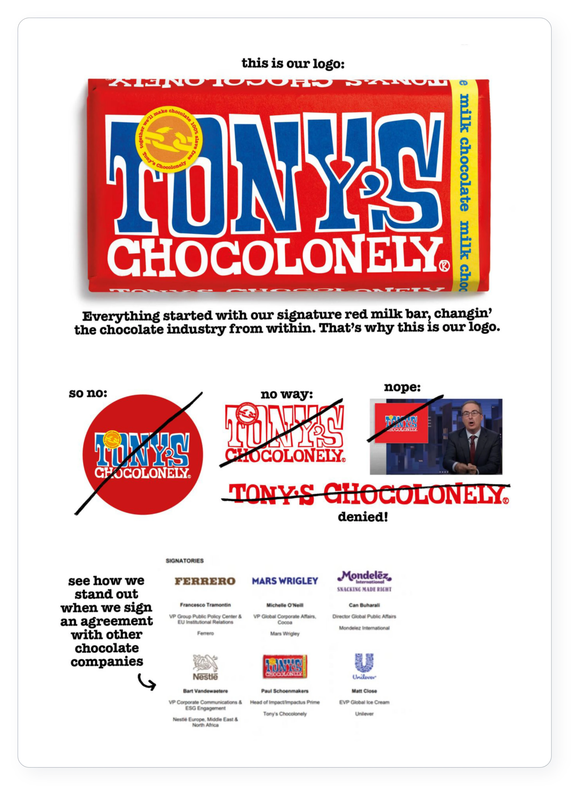 Tony Chocolonely branding