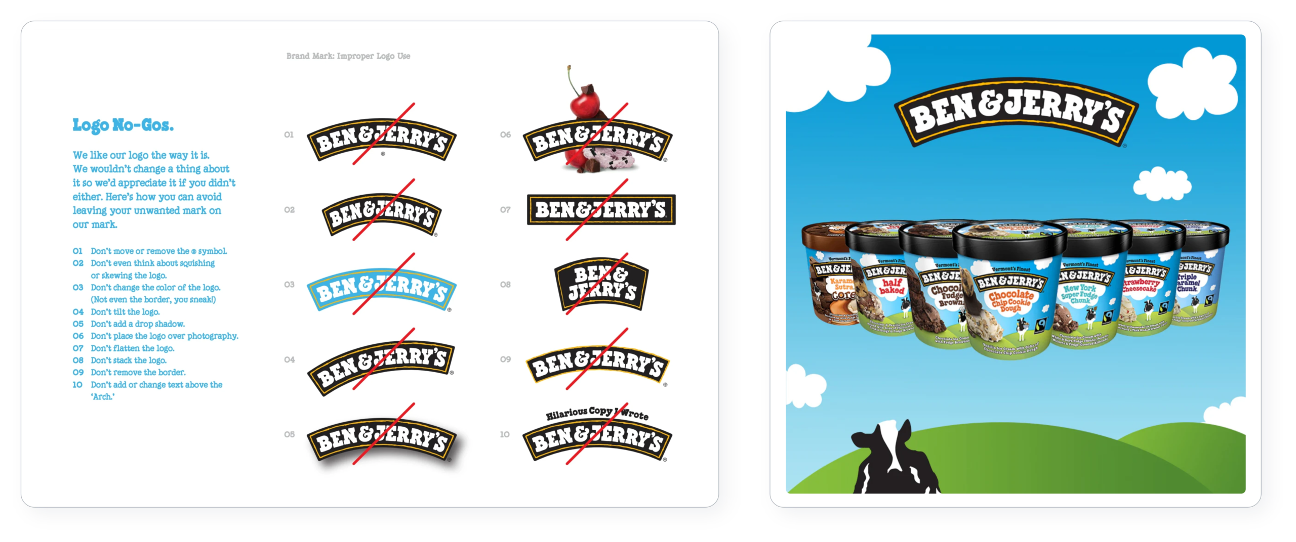 Voorbeeld Ben & Jerr's branding richtlijnen